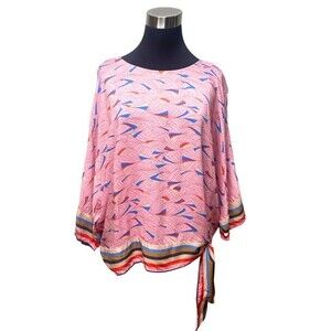 Vintage 100% Viscose Women's Retro Chic Blouse Size Medium